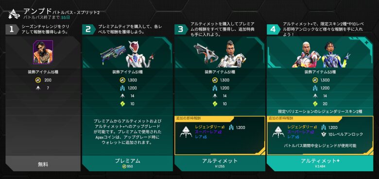 スプリット2バトルパス報酬