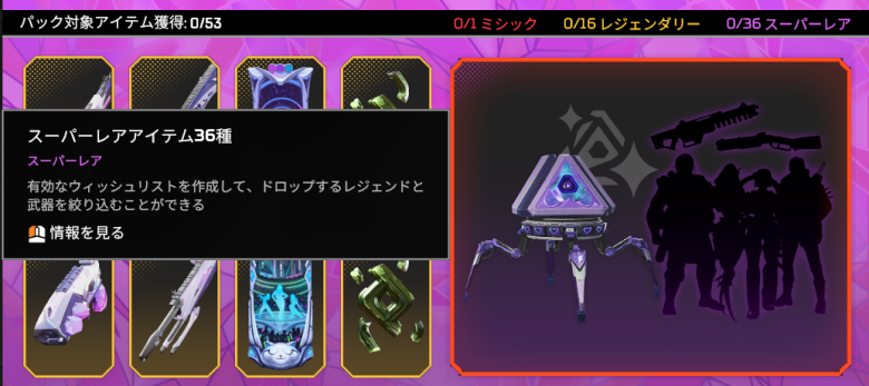 スーパーレアアイテム36種類